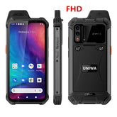 UNIWA rugged ATEX smartphone UAE black IP68 industrial phone with dual camera NFC shown front side and back